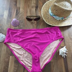 NEW J. Crew Hallie High Rise Radiant Fuschia Bikini Bottom Size 2X